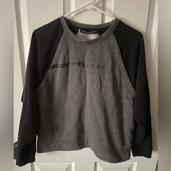Women's black & gray under armour pullover sweatshirt - Picture 1 of 4